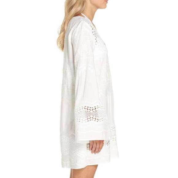 (Sold) La Blanca Embroidered Cover-Up Tunic White - Picture 3 of 12